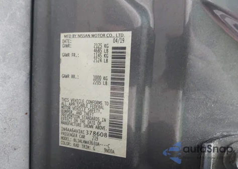 2019 Nissan Maxima 3.5 Platinum from USA, damaged, VIN 1N4AA6AV1KC378608